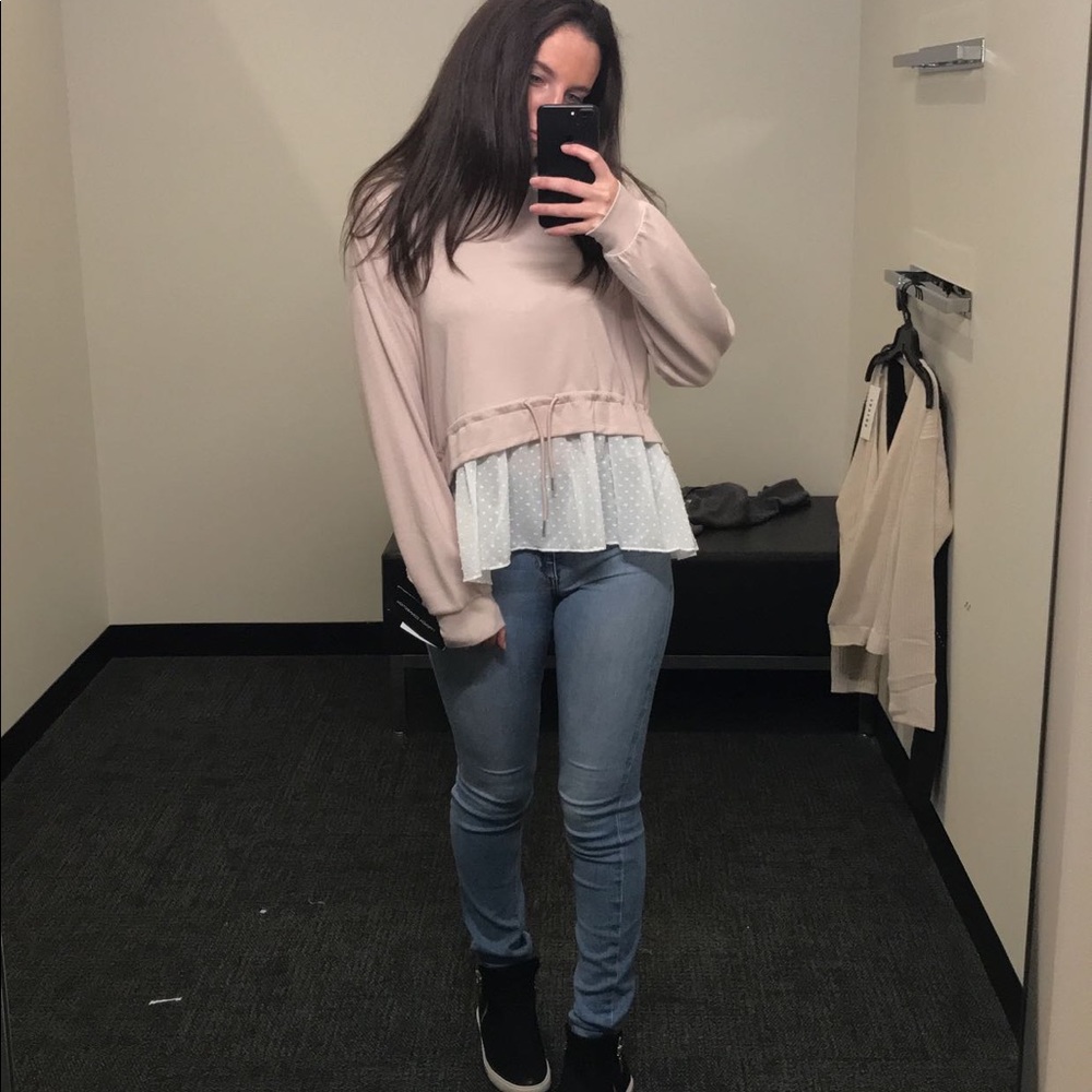Pink hooded long sleeve